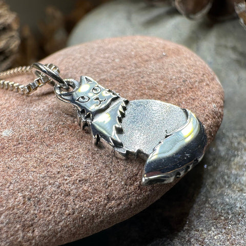 Load image into Gallery viewer, Cat Necklace, Petite Pendant, Irish Jewelry, Cat Lover Gift, Cat Mom Gift, Anniversary Gift, Animal Necklace, Nature Necklace, Minimalist
