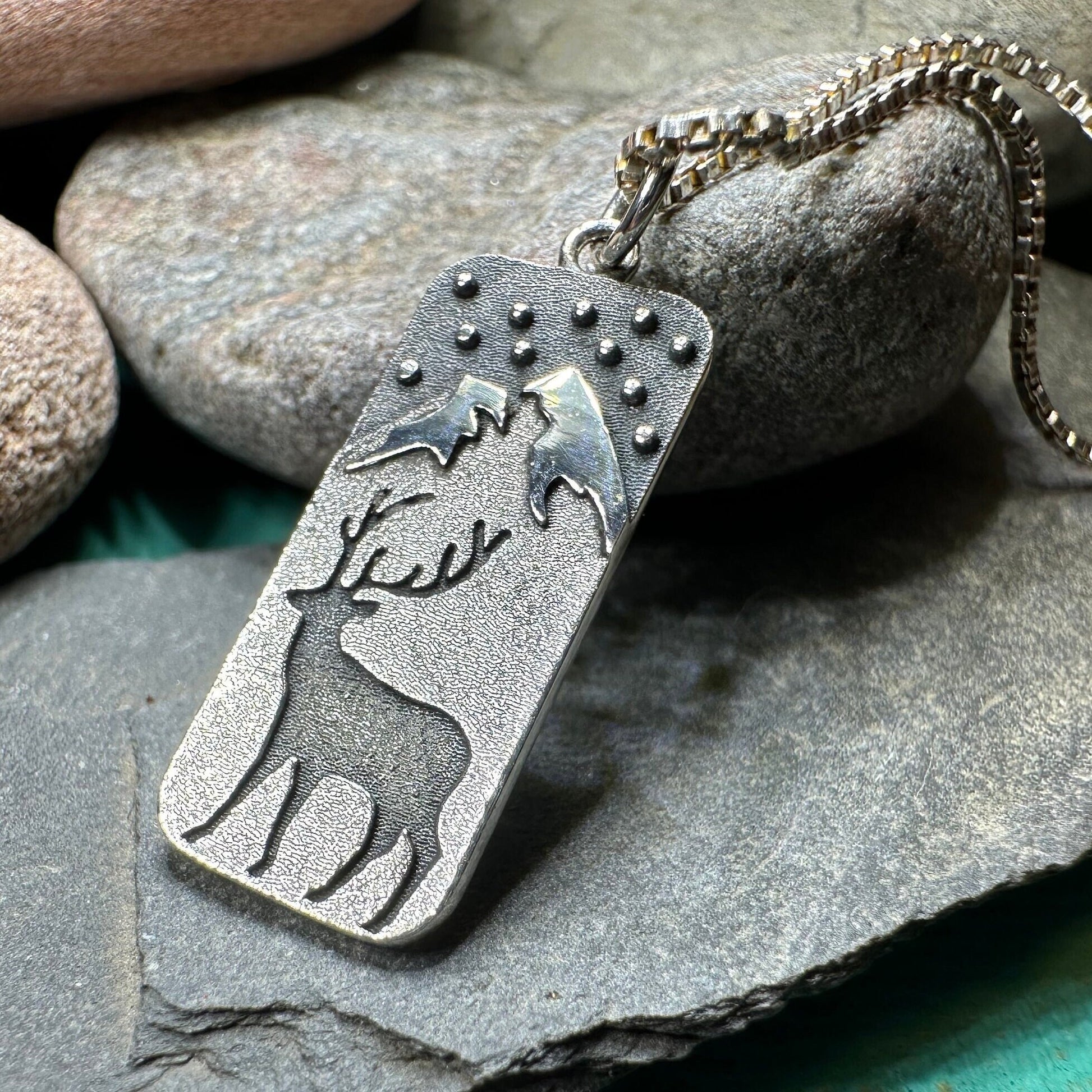 Stag Necklace, Scotland Jewelry, Scottish Stag, Hunter Gift, Nature Jewelry, Pagan Jewelry, Hunting, Wildlife, Deer Hunter, Wiccan Jewelry