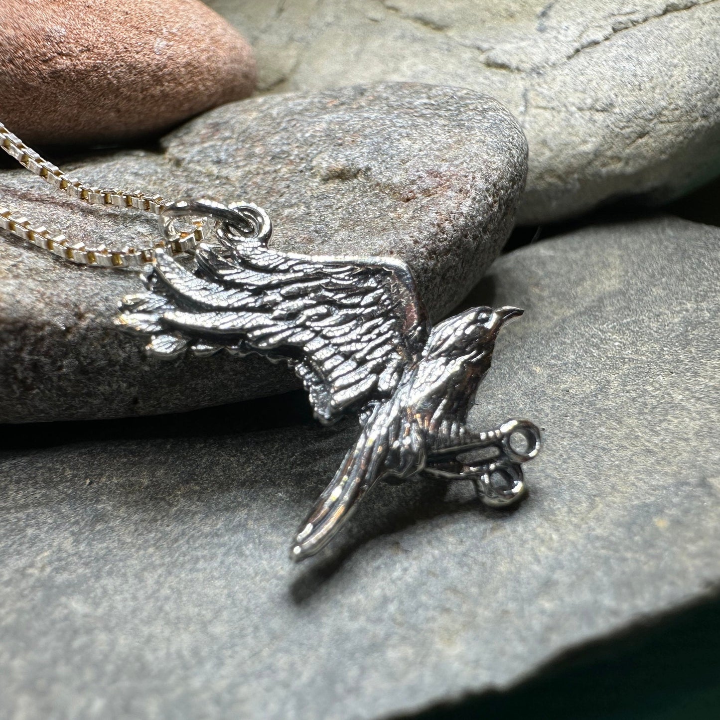 Raven Necklace, Wiccan Jewelry, Crow Pendant, Black Bird Pendant, Bird Jewelry, Pagan Jewelry, Nature Lover, Poe Jewelry, Gothic Jewelry