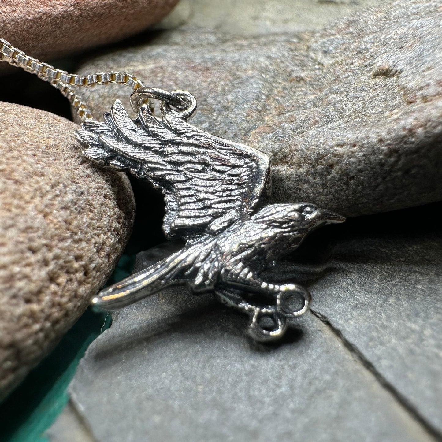 Raven Necklace, Wiccan Jewelry, Crow Pendant, Black Bird Pendant, Bird Jewelry, Pagan Jewelry, Nature Lover, Poe Jewelry, Gothic Jewelry