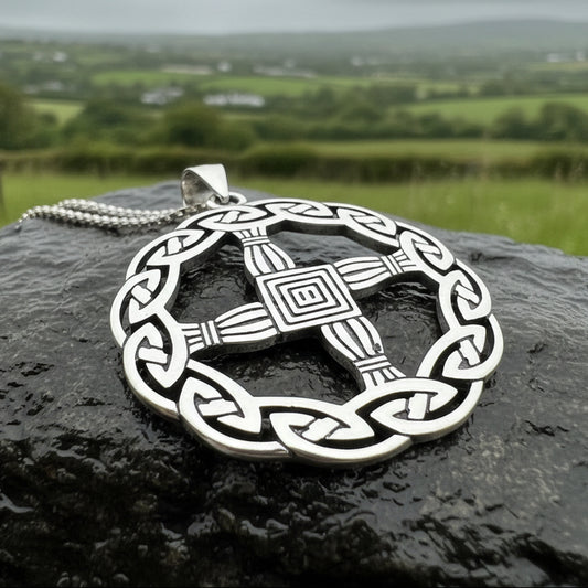Saint Brigid's Cross, Celtic Cross Necklace, Irish Pendant, Anniversary Gift, Religious Jewelry, Silver Wiccan Jewelry, St. Bridget's Cross