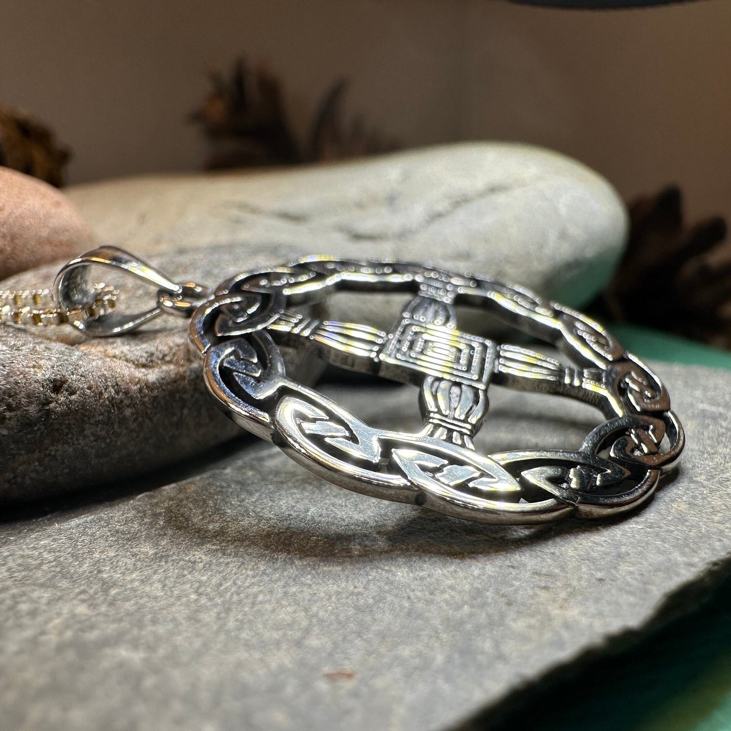 Saint Brigid's Cross, Celtic Cross Necklace, Irish Pendant, Anniversary Gift, Religious Jewelry, Silver Wiccan Jewelry, St. Bridget's Cross