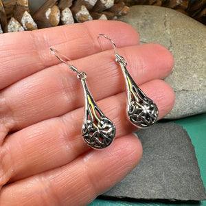 Celtic Raindrop Earrings, Celtic Jewelry, Irish Jewelry, Scottish Earrings, Silver Wife Gift, Scotland Jewelry, Anniversary Gift, Ireland