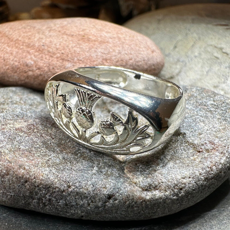 Thistle Ring, Celtic Jewelry, Scotland Jewelry, Flower Jewelry, Scottish Jewelry, Nature Ring, Silver Thistle Jewelry, Mom Gift, Wife Gift