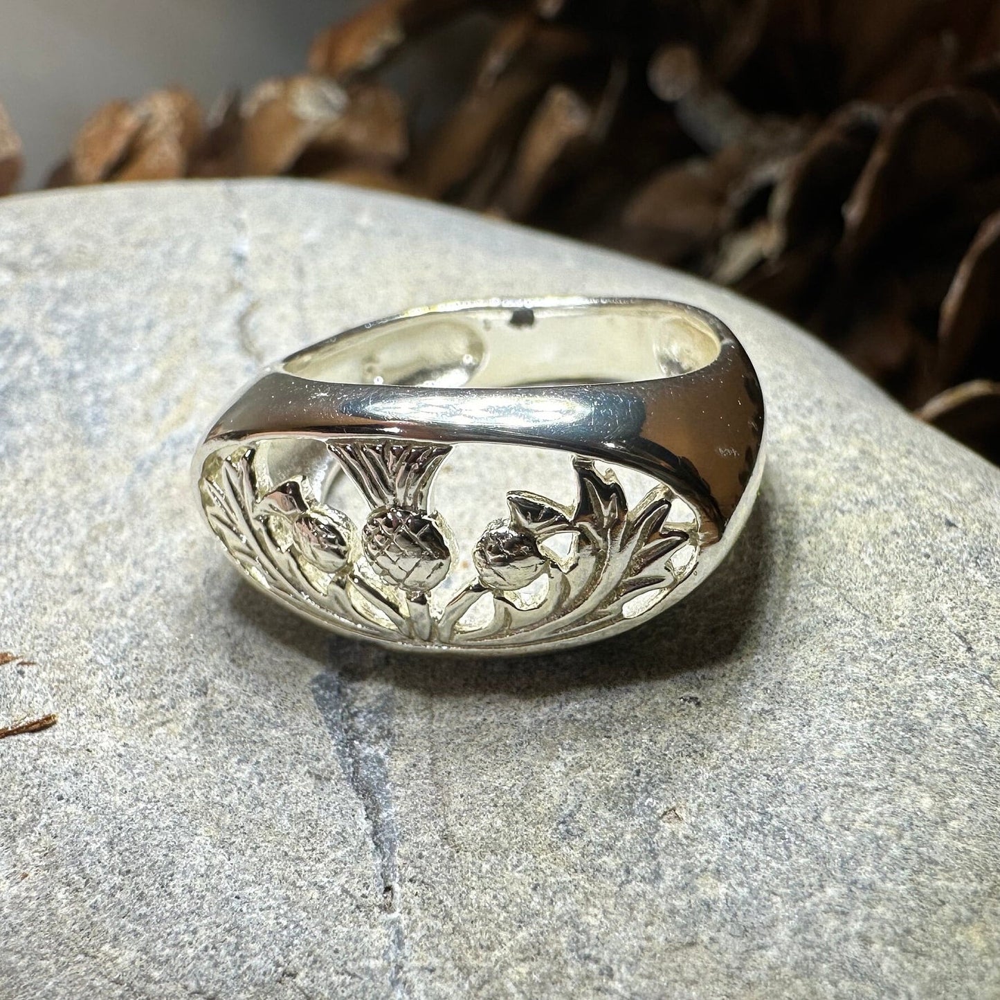Thistle Ring, Celtic Jewelry, Scotland Jewelry, Flower Jewelry, Scottish Jewelry, Nature Ring, Silver Thistle Jewelry, Mom Gift, Wife Gift