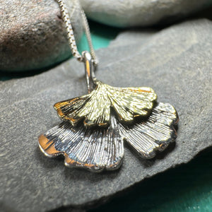 Gingko Necklace, Leaf Pendant, Tree Jewelry, Nature Lover Gift, Japanese Jewelry, Anniversary Gift, Nature Jewelry, Recovery Gift, Mom Gift