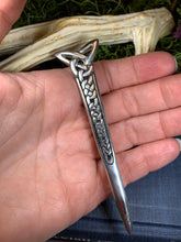 Load image into Gallery viewer, Pewter Celtic Knot Kilt Pin
