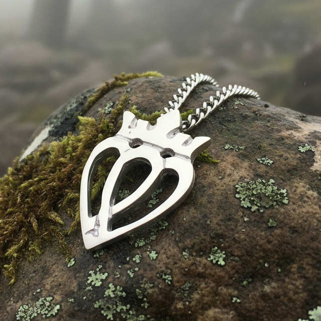 Two Hearts Luckenbooth Necklace - Handmade in Scotland in pewter