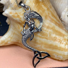 Load image into Gallery viewer, Celtic Trinity Knot Mermaid Necklace
