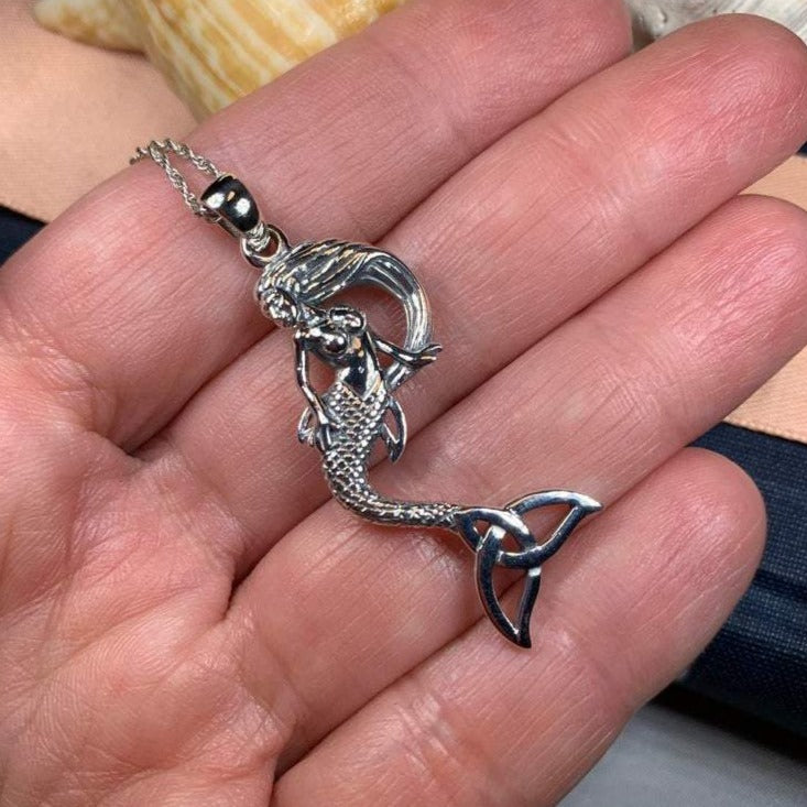 Celtic Trinity Knot Mermaid Necklace — view 8