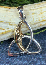 Load image into Gallery viewer, Celtic Trinity Knot Moon Necklace

