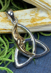 Celtic Trinity Knot Moon Necklace