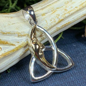 Celtic Trinity Knot Moon Necklace