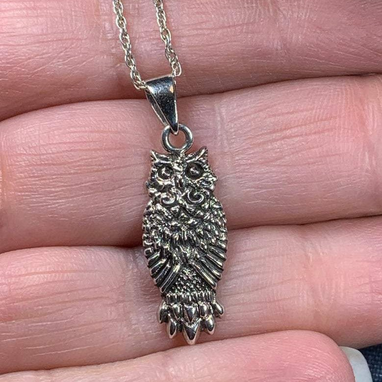 The Guardian Owl Necklace in Sterling Silver — view 7