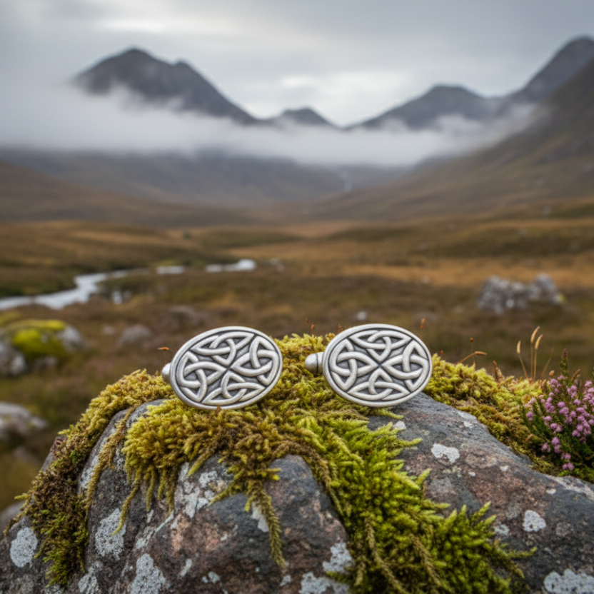 Celtic Trinity Knot Cufflinks for Men — view 7