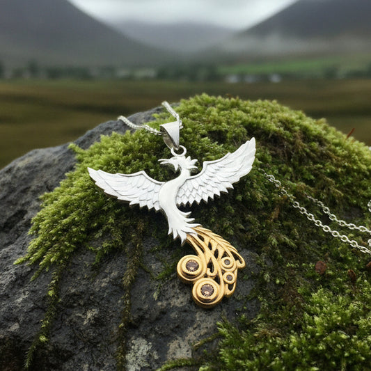 Phoenix Gemstone Necklace in Sterling Silver — view 4