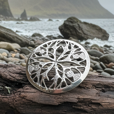 Scottish Thistle Pewter Brooch - Handmade in Scotland — view 6