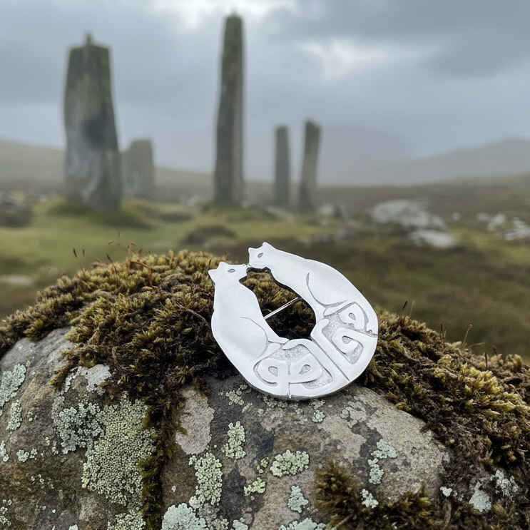 Celtic Cats Brooch - Handmade in Scotland