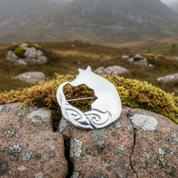 Celtic Fox Brooch - Handmade in Scotland — view 6
