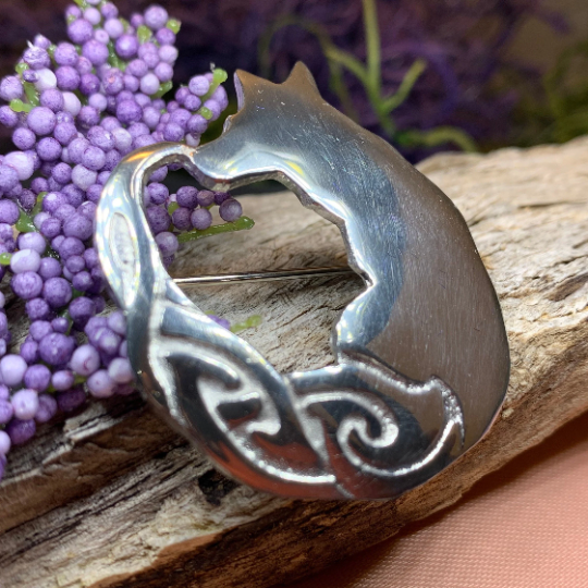 Celtic Fox Brooch - Handmade in Scotland