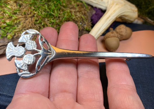 Euan Thistle Sprig Kilt Pin - Handmade in Scotland — view 5