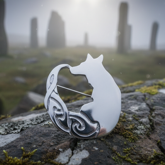 Celtic Fox Brooch - Handmade in Scotland