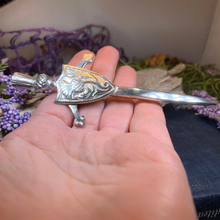 Load image into Gallery viewer, Alban Thistle Shield Kilt Pin
