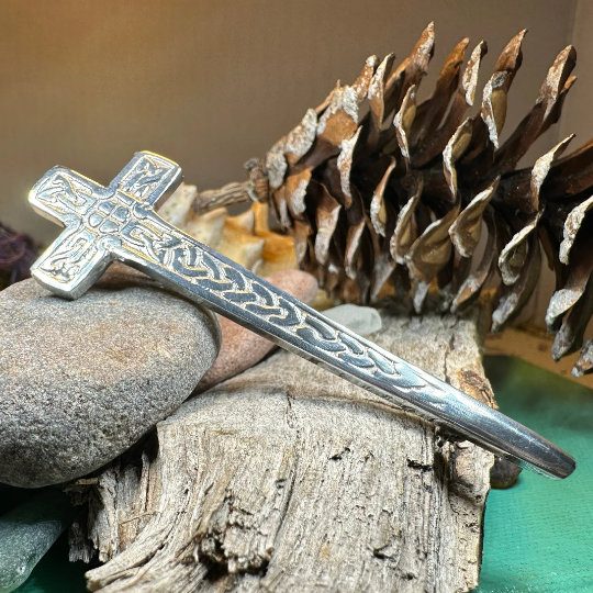 Celtic Cross Kilt Pin - Handmade in Scotland — view 7