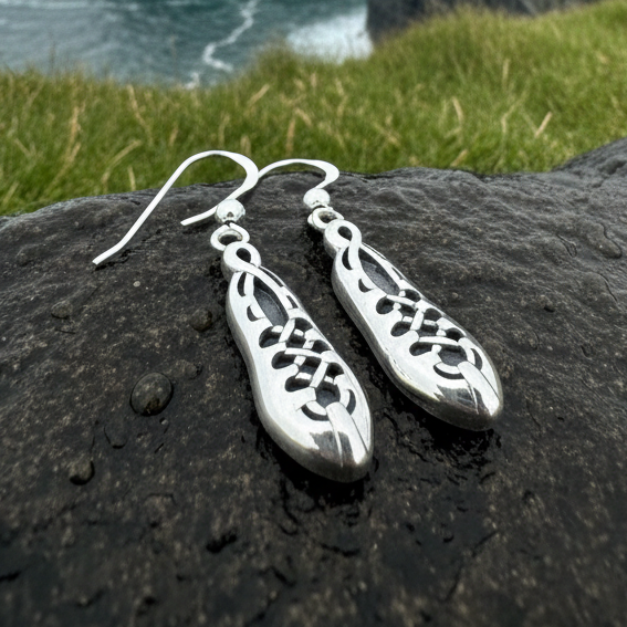 Irish Dance Shoe Earrings in sterling silver