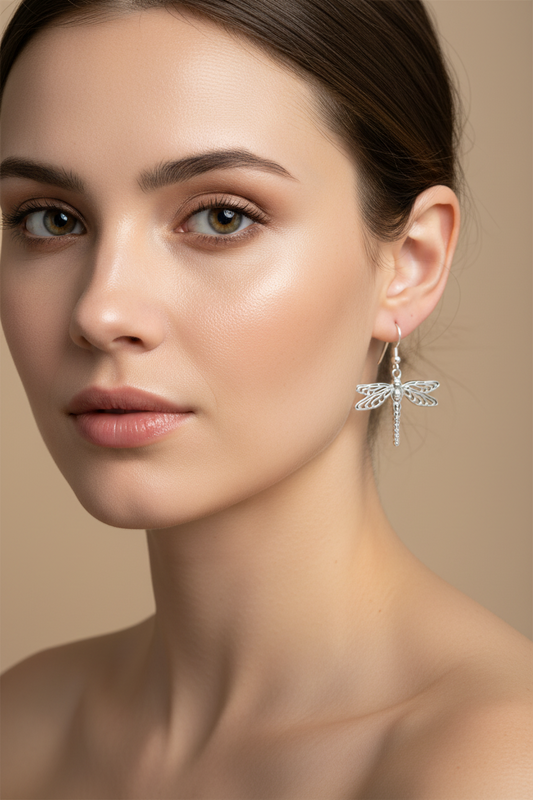 Triple Spiral Dragonfly Earrings — view 3