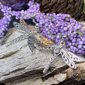 Triple Spiral Dragonfly Earrings