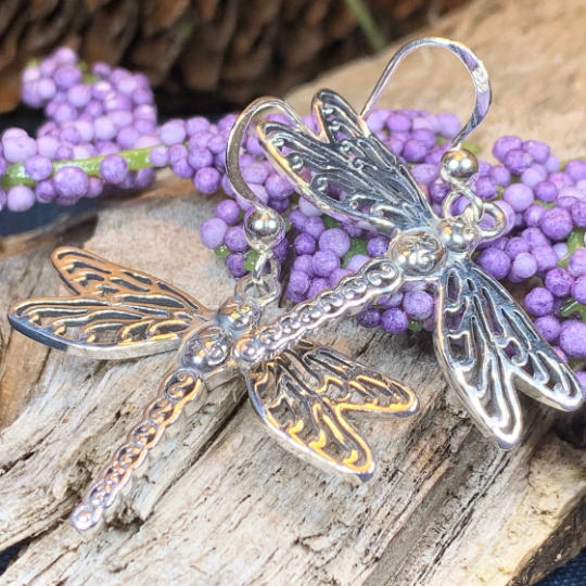 Triple Spiral Dragonfly Earrings — view 6