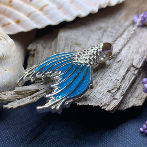 Ocean Blue Mermaid Tail Necklace