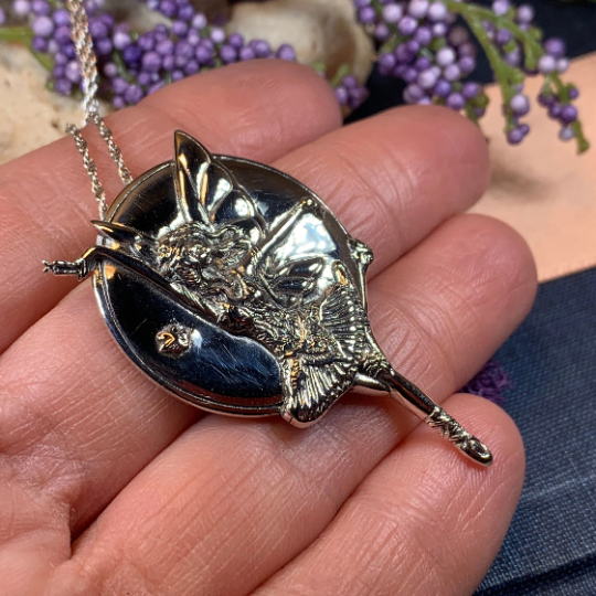 Dancing Butterfly Fairy Necklace in Sterling Silver — view 6
