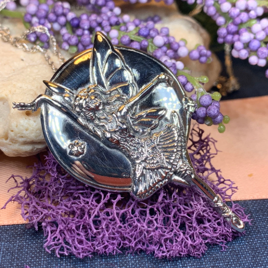 Dancing Butterfly Fairy Necklace in Sterling Silver — view 7