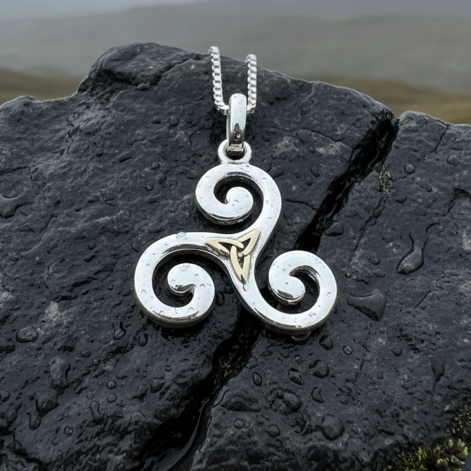 Keeva Triple Spiral Necklace in sterling silver