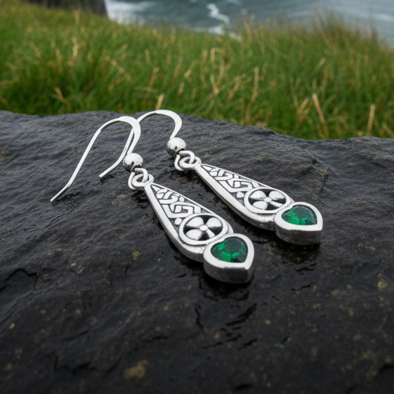 Shamrock Love Earrings in sterling silver