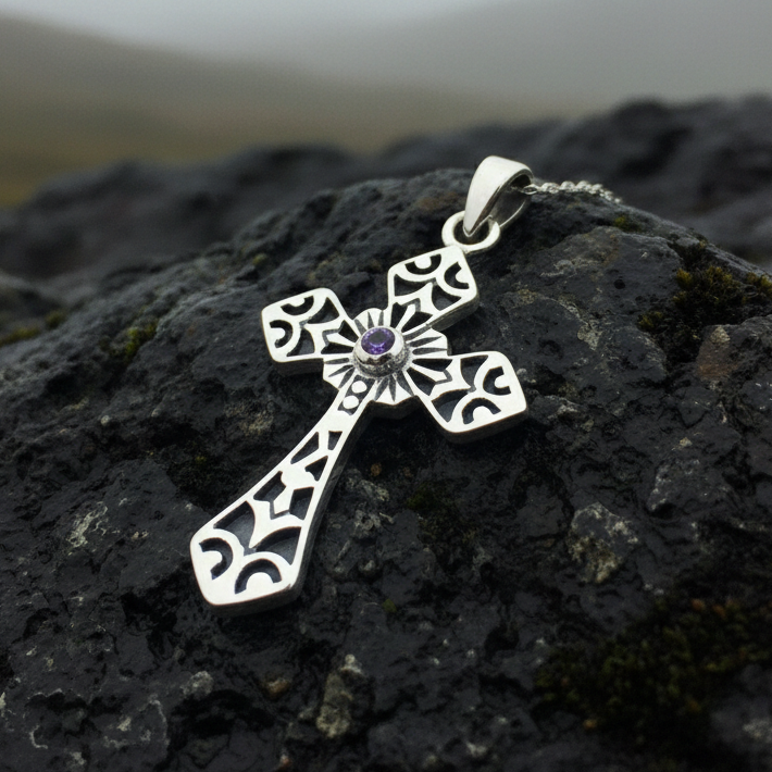Caitlyn Celtic Cross Necklace in sterling silver
