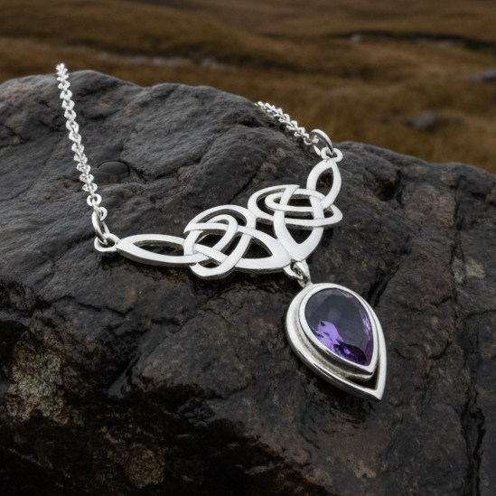 Ayn Celtic Knot Necklace in sterling silver