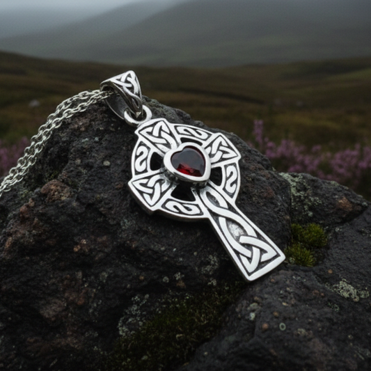 Celtic Cross Heart Necklace — view 7