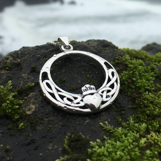 Galway Claddagh Necklace in sterling silver