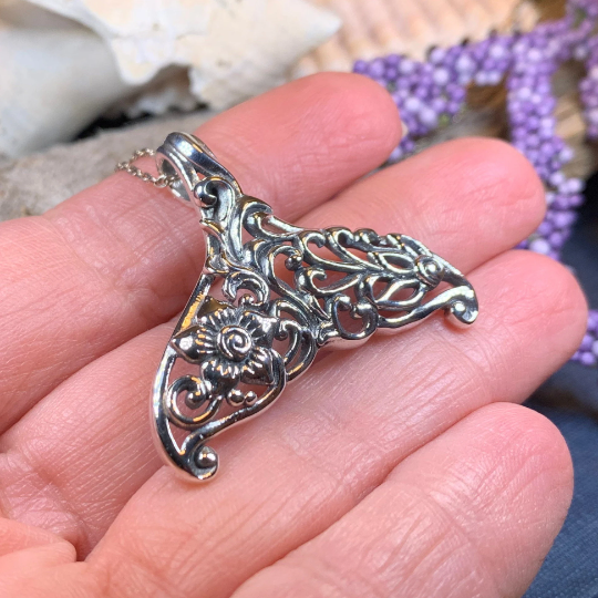 Flowers Whale Tail Necklace — view 2
