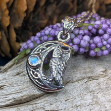 Load image into Gallery viewer, Owl Crescent Moon Necklace
