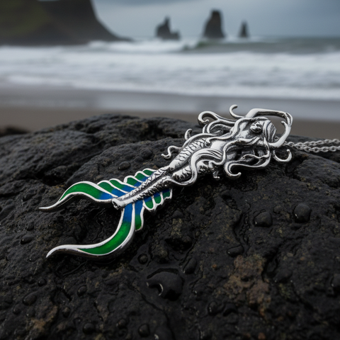 Load image into Gallery viewer, Diver Mermaid Necklace in Sterling Silver
