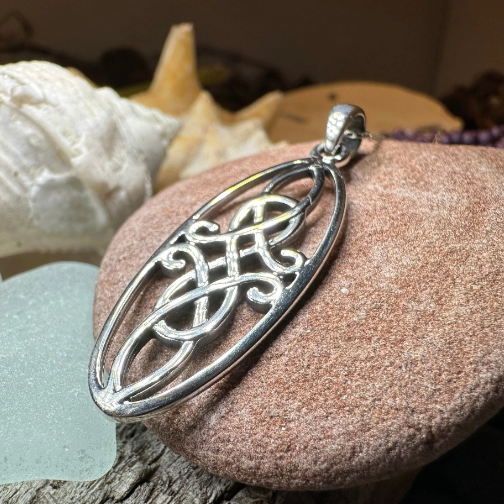 Gillian Celtic Knot Necklace in Sterling Silver — view 3