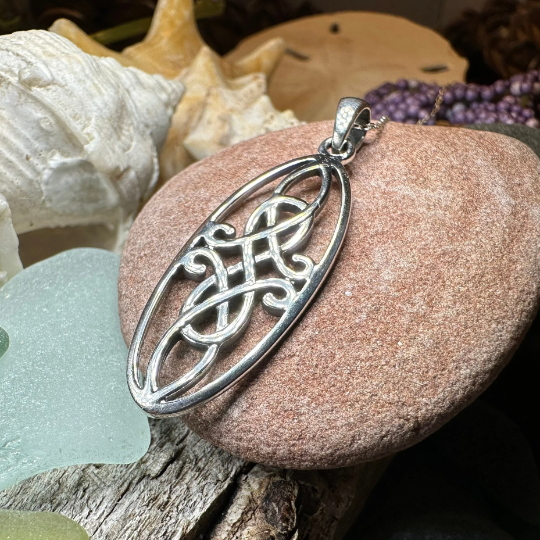 Gillian Celtic Knot Necklace in Sterling Silver — view 4