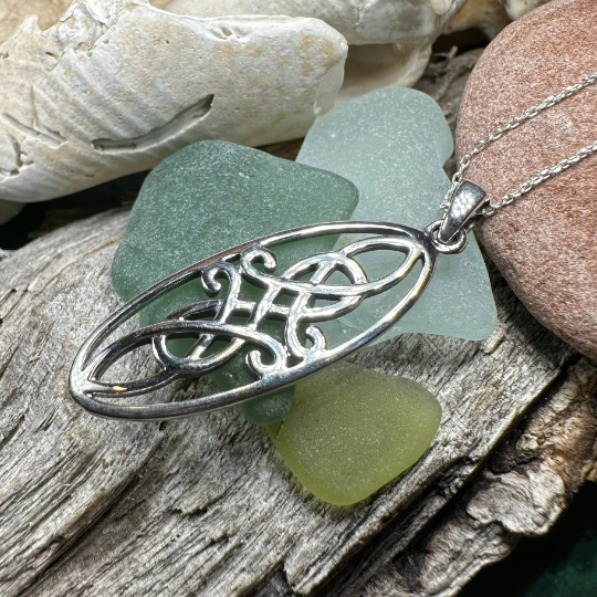 Gillian Celtic Knot Necklace in Sterling Silver — view 5