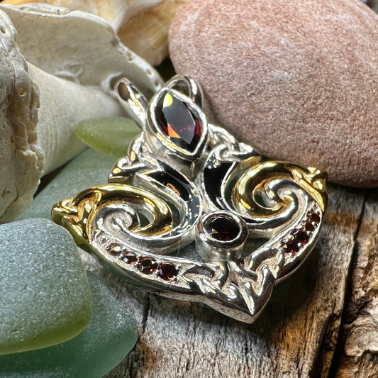 Celtic Triquetra Gemstone Necklace in Sterling Silver — view 3