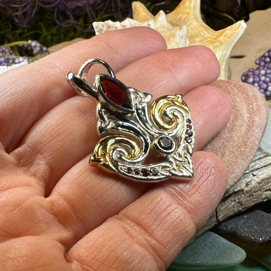 Celtic Triquetra Gemstone Necklace in Sterling Silver — view 8