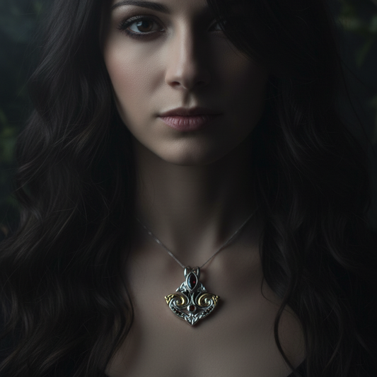Celtic Triquetra Gemstone Necklace in Sterling Silver
